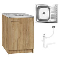 SPÜLUNTERSCHRANK 60cm Eichenfarbe - Eichefarben, Holzwerkstoff (60/82/60cm) - Stamar