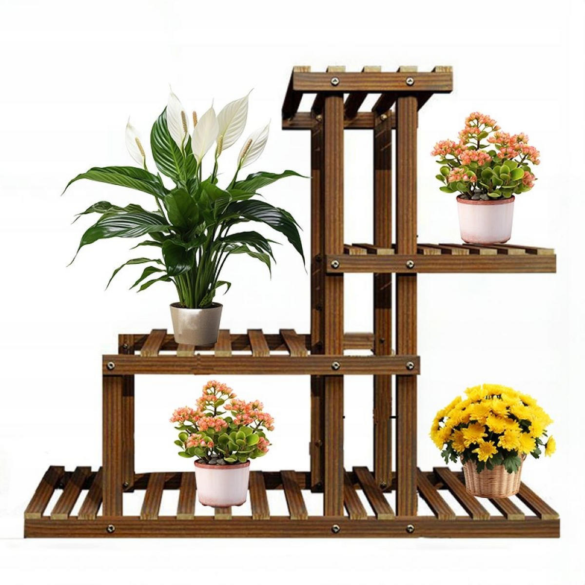 BLUMENSTÄNDER, braun 78/25/73 cm - Braun, Holz (25/78/73cm) - Rebiko