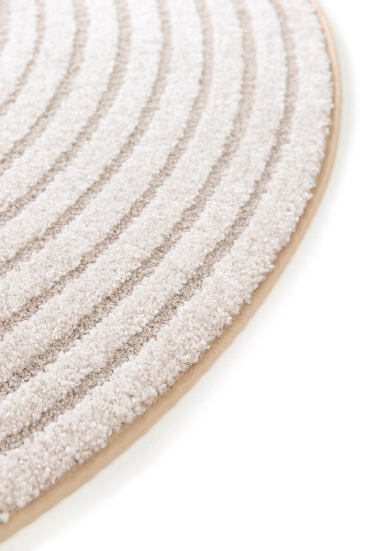 TEPPICH rund Design Relief-Effekt beige - Beige, Textil (160/160cm) - AFK Living