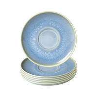 KAFFEEUNTERTASSEN Crafted Blueberry ø 14,9 cm 6er Set - Türkis, Keramik (14.9cm) - like.Villeroy & Boch