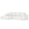 ECKSOFA TAURI mit Schlaffunktion Creme im Neve Stoff - Creme/Schwarz, Holz/Holzwerkstoff (294/185cm) - AltaBeds
