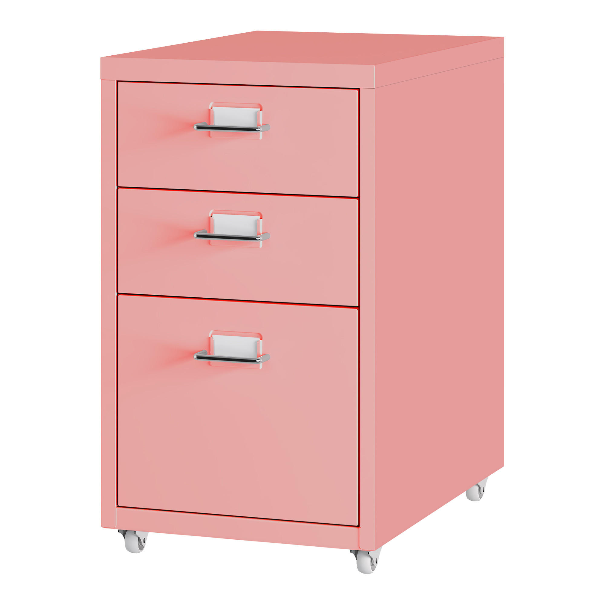 ROLLCONTAINER Kökar - Pink, Metall (28/48/41cm) - [en.casa]