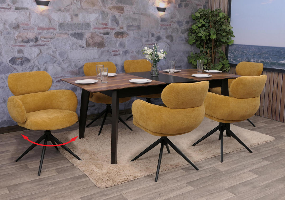 ESSZIMMERSTUHL Gelb 6er-Set - Gelb, Textil (61/86/69cm) - MCW