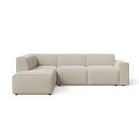 ECKSOFA Eluno Beige Links - Beige/Schwarz, Holz/Kunststoff (220/292cm) - Graingold