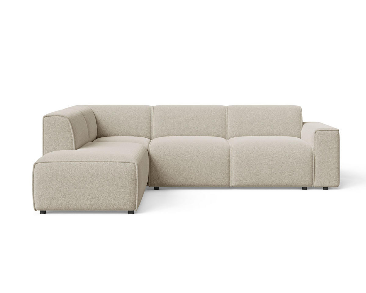 ECKSOFA Eluno Beige Links - Beige/Schwarz, Holz/Kunststoff (220/292cm) - Graingold