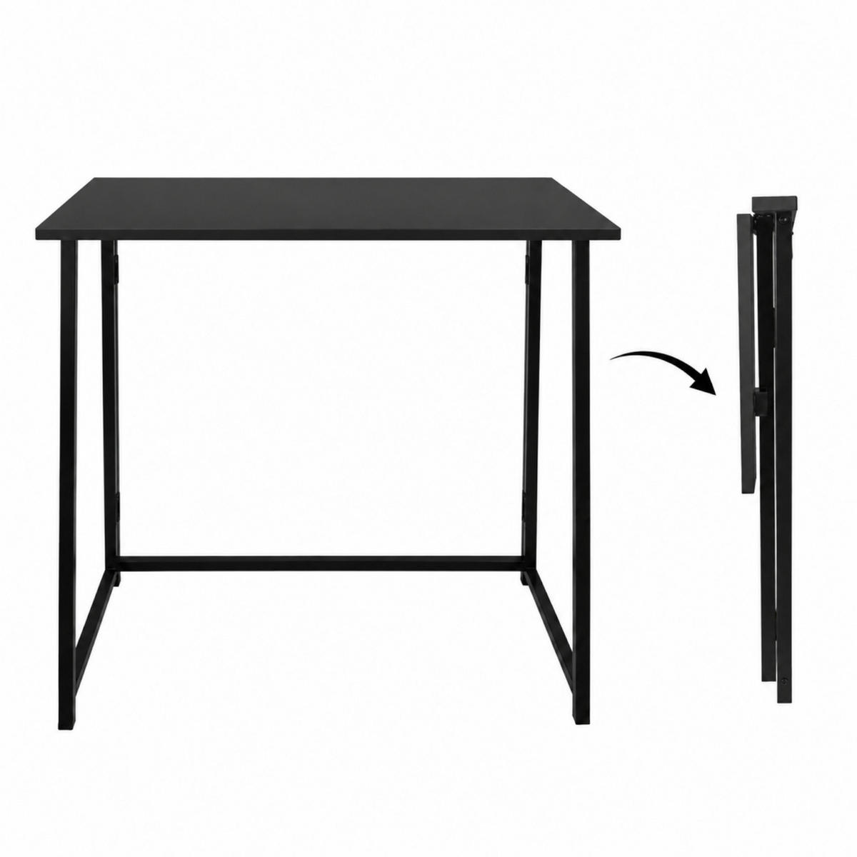 KLAPPSCHREIBTISCH MDF Metall Schwarz 80 x 40 x 74 cm platzsparend - Schwarz, Holzwerkstoff/Metall (40/80/74cm) - Begryf