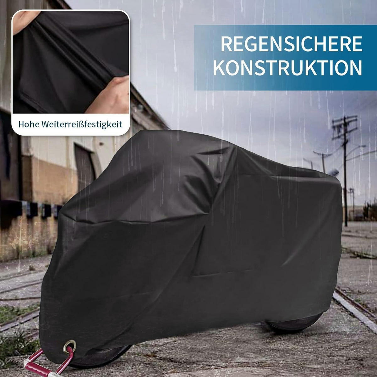 FAHRRADABDECKUNG Wasserdicht 200 x 70 x 110 cm Schwarz - Schwarz, Textil (70/110/200cm)