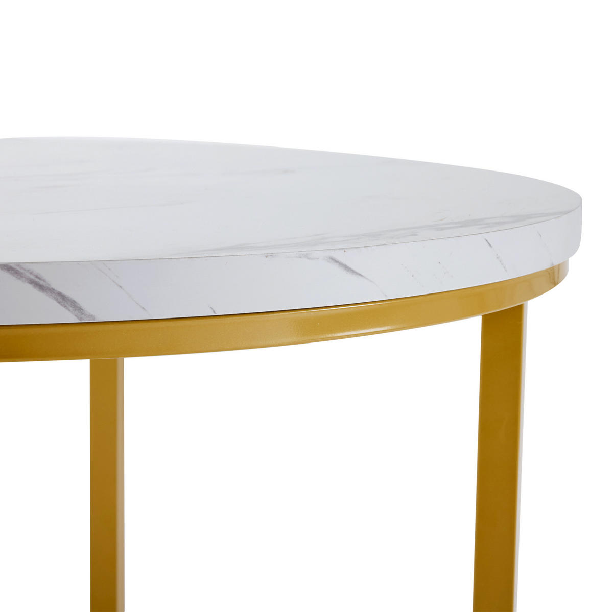 TISCHGRUPPE für 4 Personen mit Samtstühlen und rundem Tisch Ø 80 cm - Weiß, Holzwerkstoff (80/75/80cm) - BEAOK