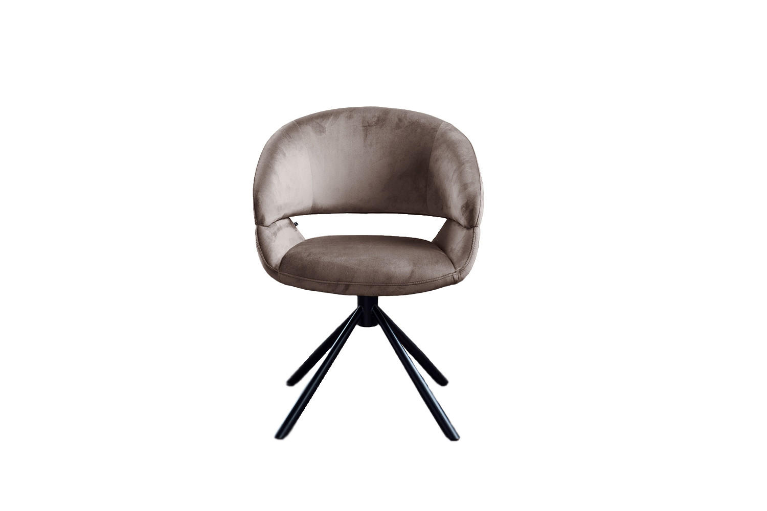 ESSZIMMERSTUHL LARA Taupe Velvet - Taupe/Schwarz, Kunststoff/Textil (61/82/62cm) - KAWOLA