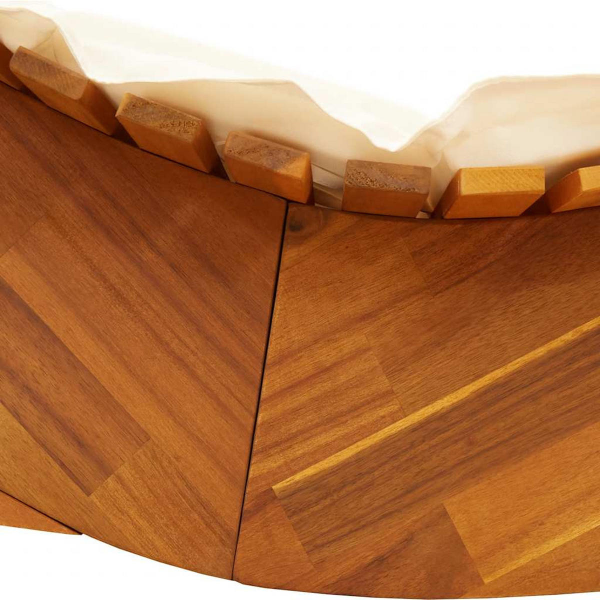 SCHAUKELLIEGE Mit Auflage Massivholz Akazie - Creme/Braun, Holz (60/74/154cm) - vidaXL