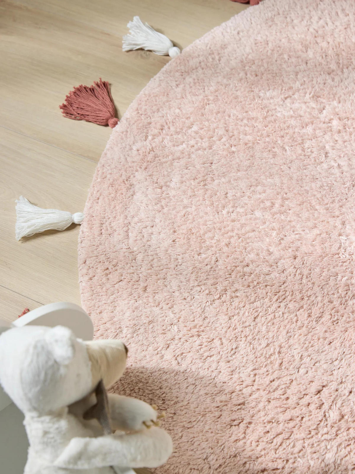 PRALNA otroška preproga Malu roza ø 100 cm okrogla - roza, tekstil/naravni materiali (100/100cm) - Lytte