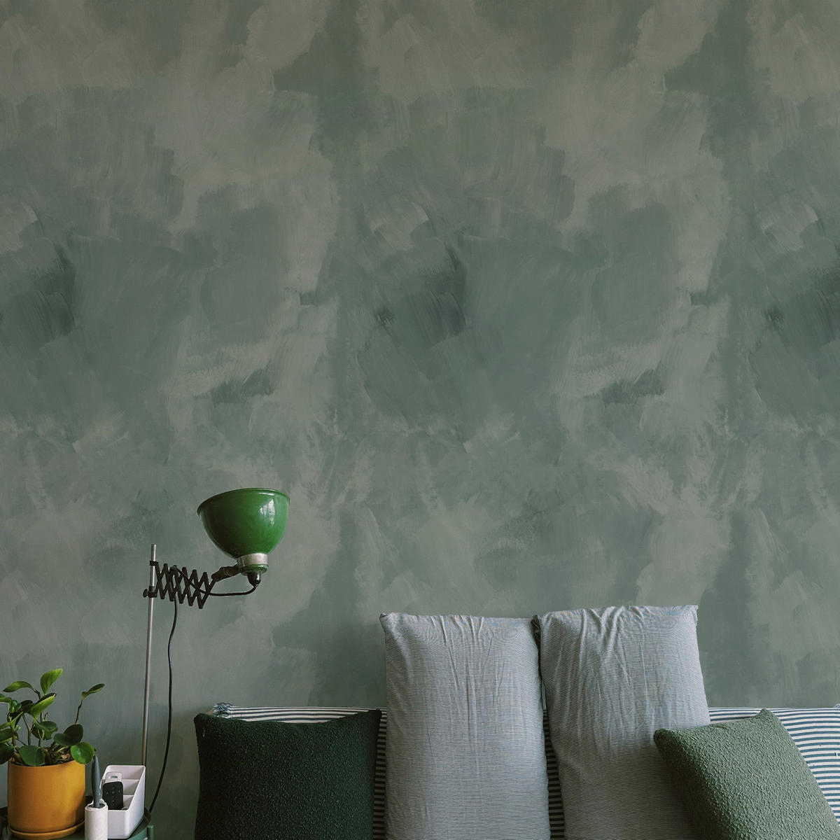 TAPETE Stuckmuster aus echtem Papier, 200x280cm, 8 Bögen - Grün, Papier (200/280cm) - WALLPAPERS4BEGINNERS