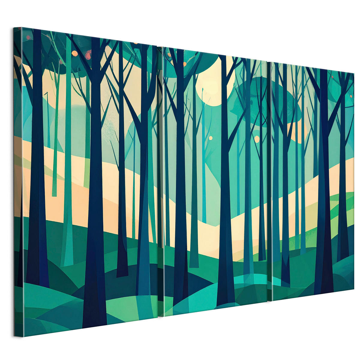 LEINWANDBILD Wald 3-tlg. 120x80 cm - Multicolor, Holz (120/80cm) - LUMASOUL