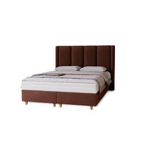 POLSTERBETT Bella, 120x200, Braun, Velourstoff, Doppelbett mit Matratze - Braun, Holz/Kunststoff (120/200cm) - Marpur