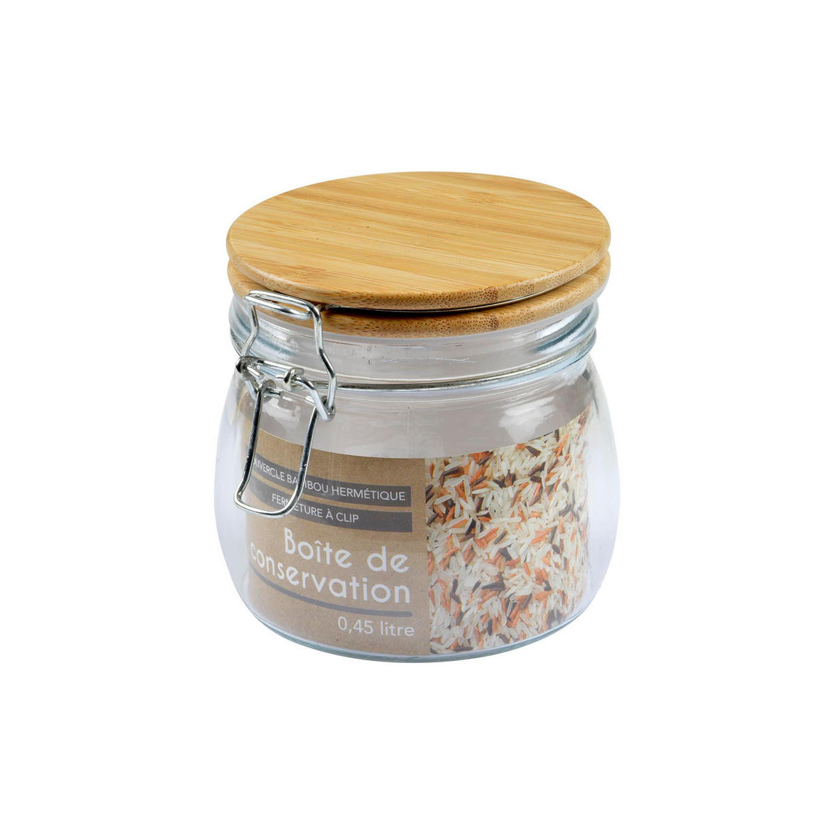 GLAS mit Bambusdeckel 0,45 l 11/11/10 cm - Transparent, Glas (11/10/11cm) - Homea