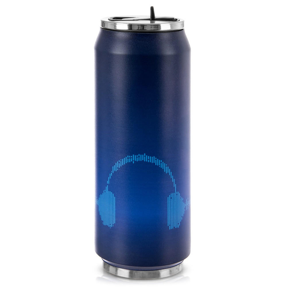 THERMOBECHER Dose Kopfhörer 500 ml Dunkelblau - Dunkelblau, Metall (0.5L) - Orion 
