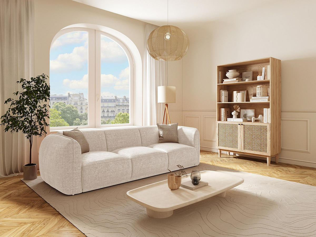 SOFA ohne Schlafmöglichkeit - 3 Personen - Stoff - Beige - Beige, Textil (235/80/90cm) - Vente-Unique