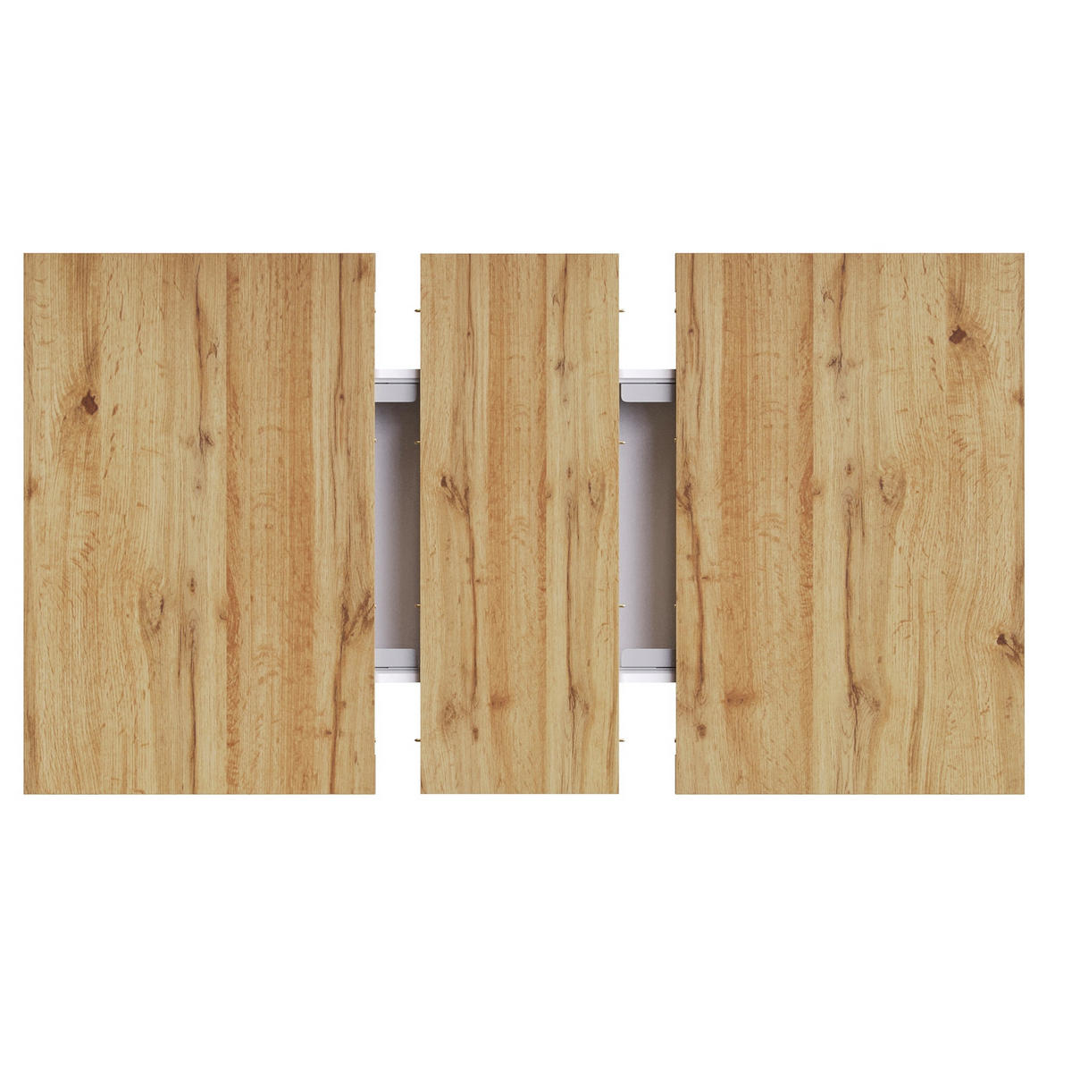 JEDÁLENSKÝ stôl 110/140/80 cm biela prírodná, rozkladací s úložným priestorom - prírodná farba, kompozitné drevo (140/80/75cm) - BEAOK