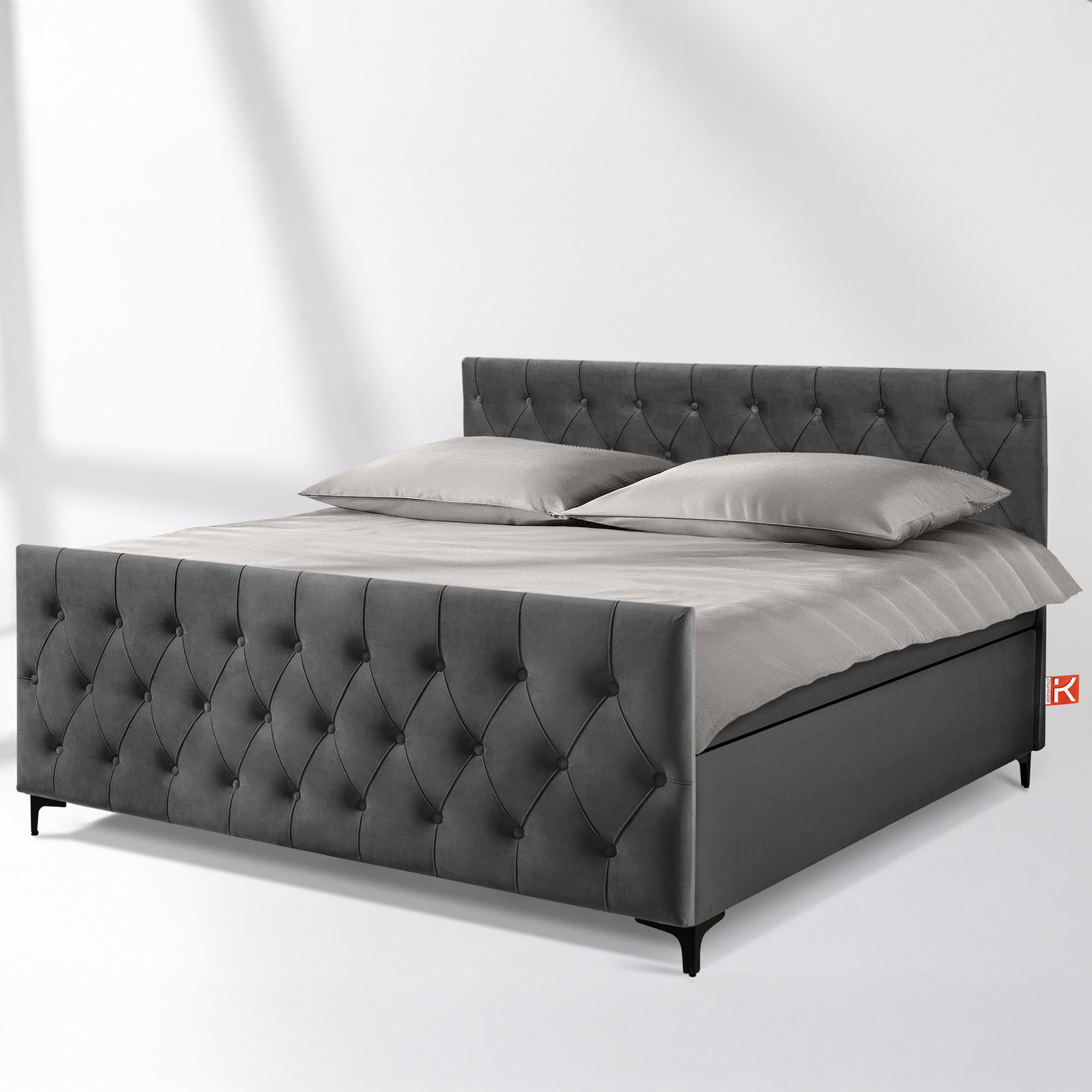 POLSTERBETT ARDEA, Anthrazit - Anthrazit/Schwarz, Holz/Holzwerkstoff (180/200cm) - KONSIMO®