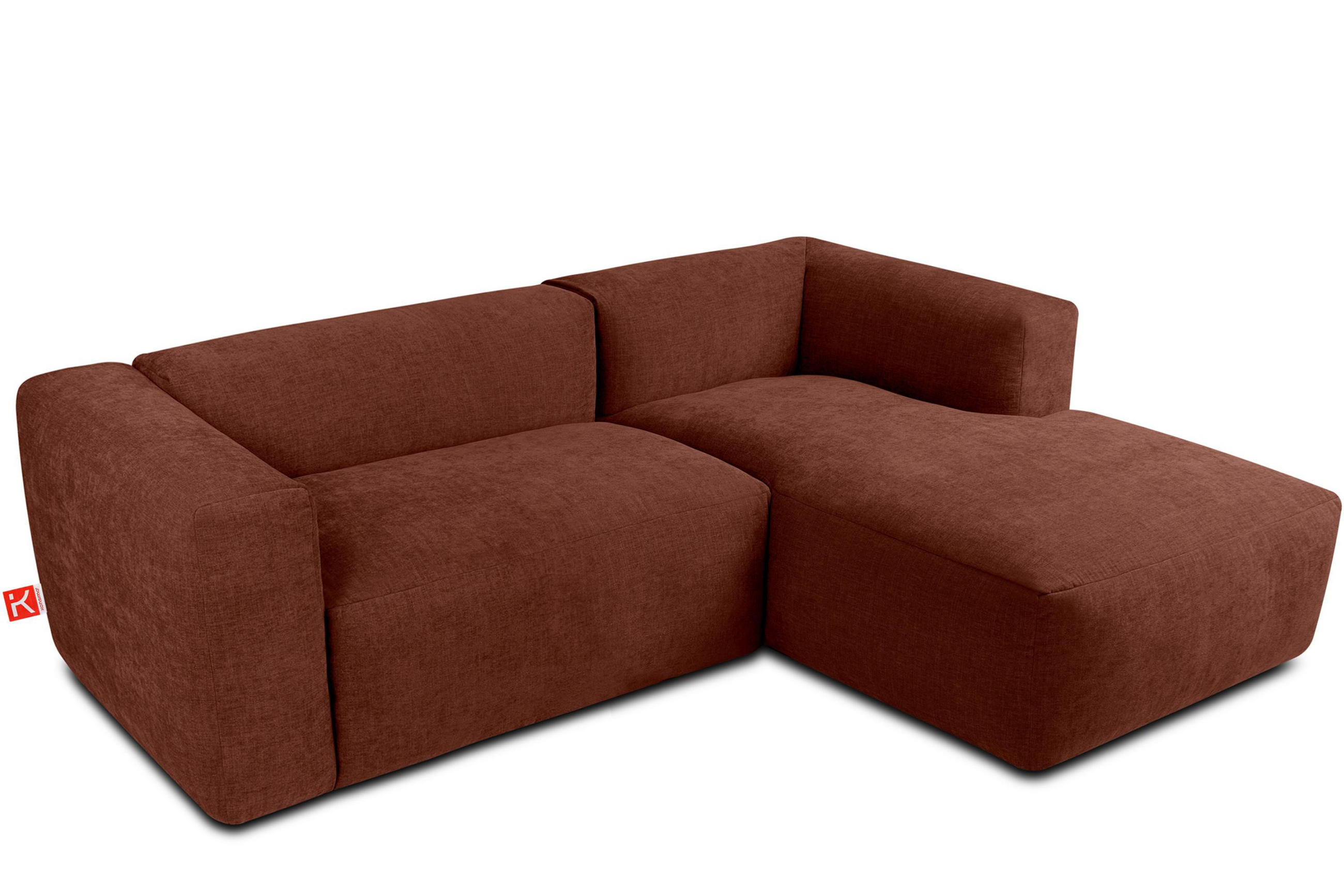 ECKMODULSOFA-RECHTS BUFFO 3/4 Sitzer mit extrem weicher Sitzfläche, Gewebestoff, orange - Dunkelorange, Textil (237/180cm) - KONSIMO®