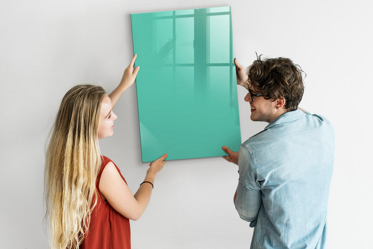 MAGNETTAFEL 60x90 Türkis schwarzer Marker - Türkis, Glas (60/0.4/90cm) - TULUP