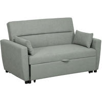 SCHLAFSOFA 2-Sitzer mit Schlaffunktion, Bettkasten 155/90/88,5 cm Hellgrau - Hellgrau, Holz (90/88.5/155cm) - Redom