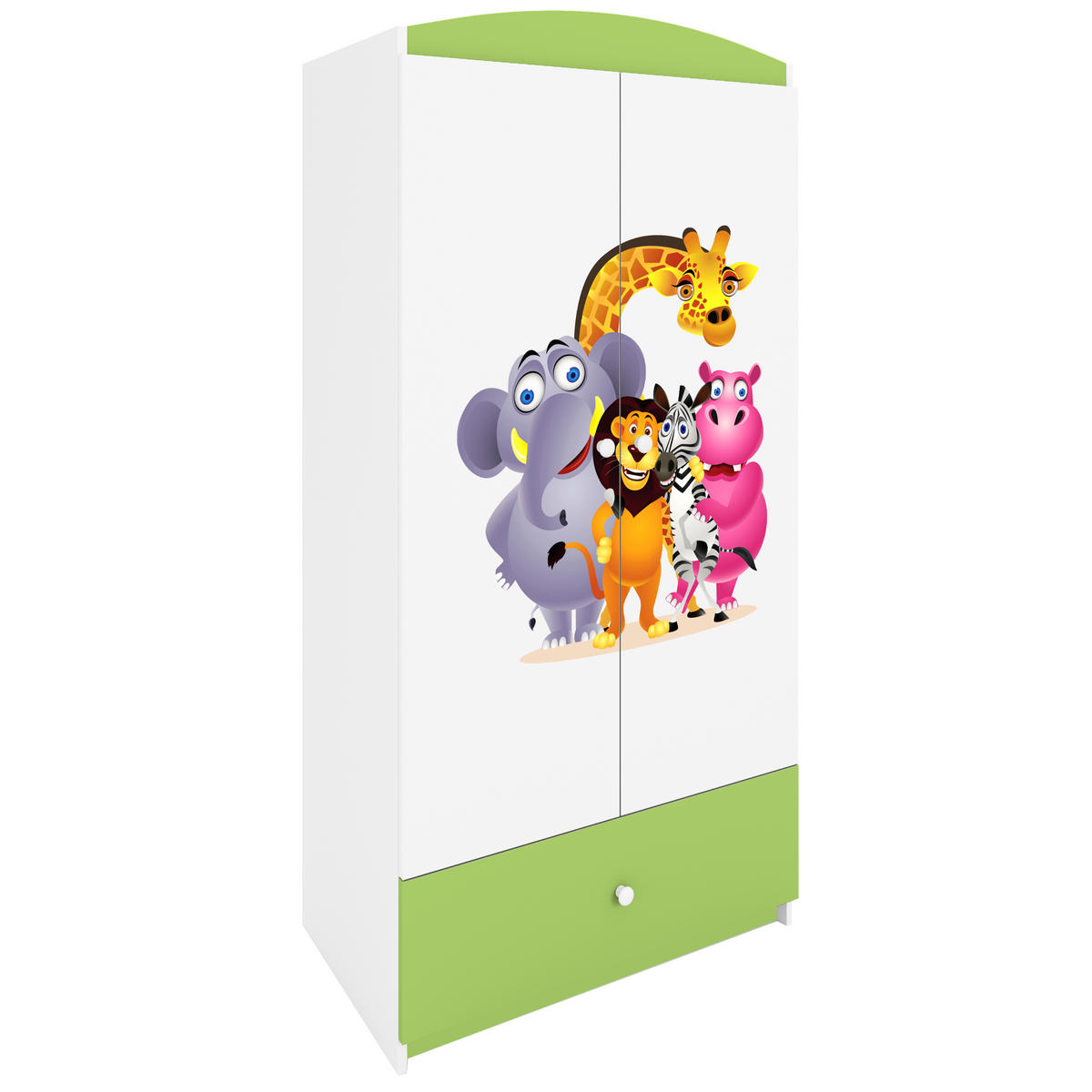 KINDERKLEIDERSCHRANK ZOO 90/175/52 - Grün, Holzwerkstoff (90/175/52cm) - Kocot Kids
