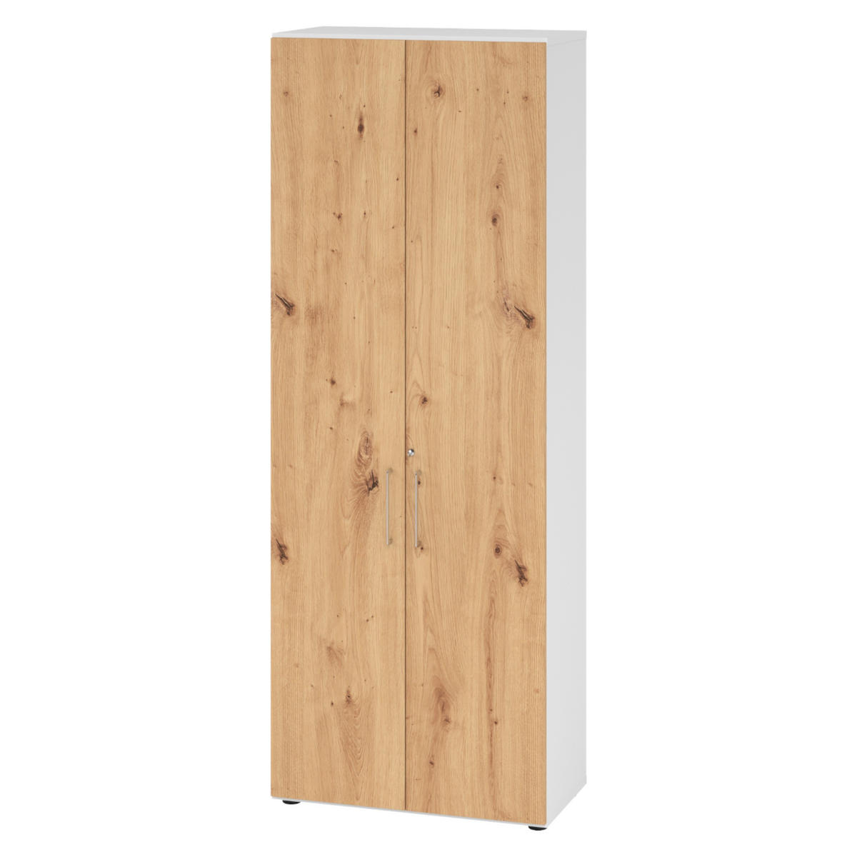AKTENSCHRANK - 6 Ordnerhöhen 42/80/215,6 cm in Weiß/Wildeiche - Wildeiche/Weiß, Holzwerkstoff (80/215.6/42cm) - bümö