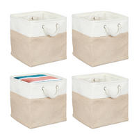 4xAUFBEWAHRUNGSKORB - Multicolor, Textil/Metall (30/30/30cm) - Relaxdays