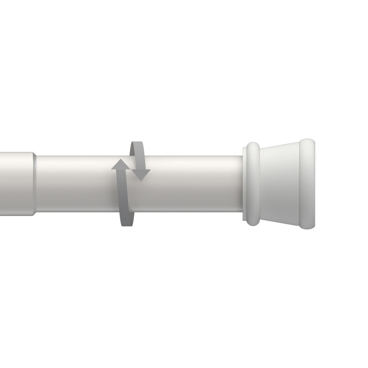 SPANNSTANGE/DUSCHVORHANGSTANGE Tensofix 80-130 cm, 26/23 mm Ø Weiß - Weiß, Kunststoff/Metall (130cm) - INTERDECO