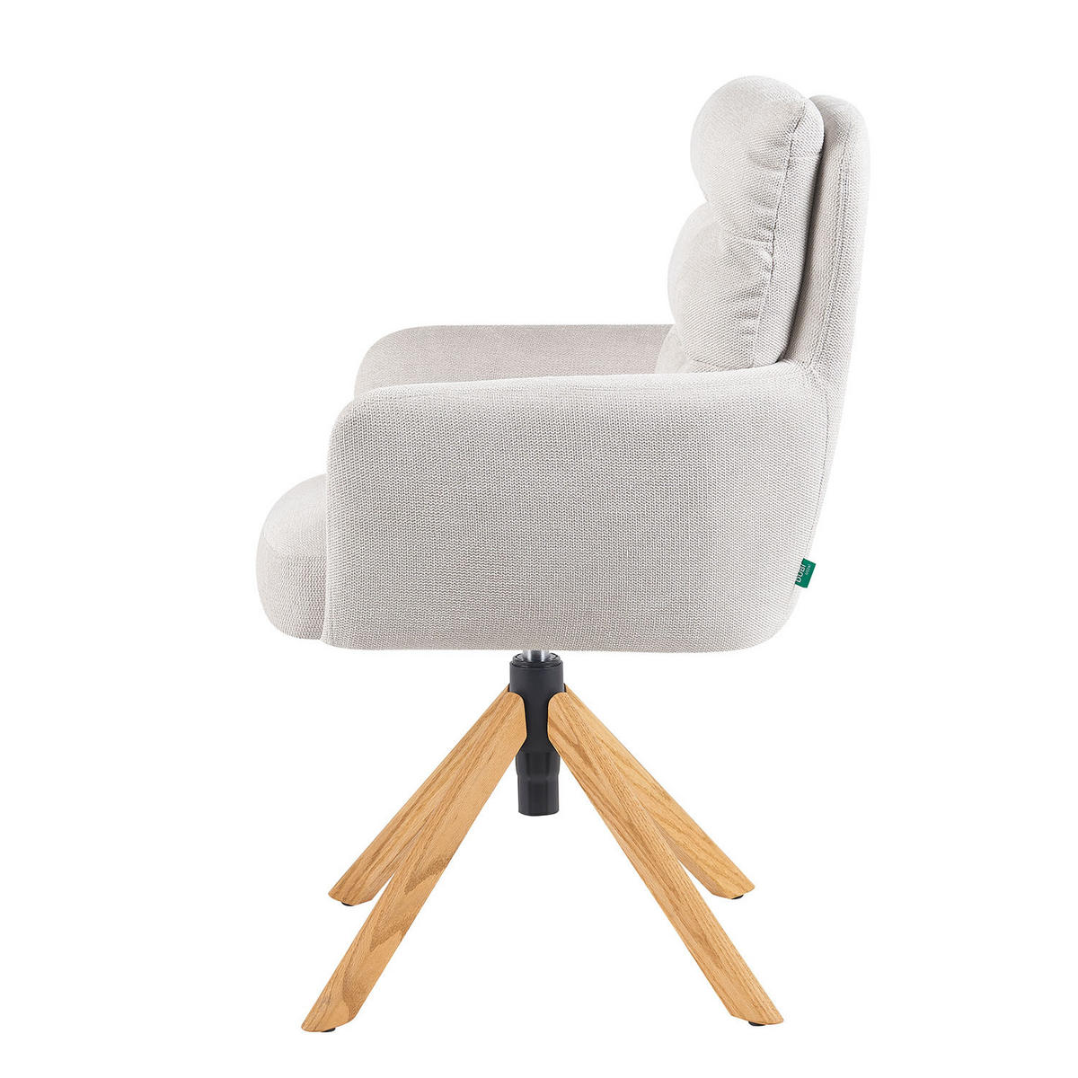 BÜROSTUHL Mika-Tesa - Honigeiche/Creme, Eichenholz/Holz (59/95/66cm) - DUBI Möbel
