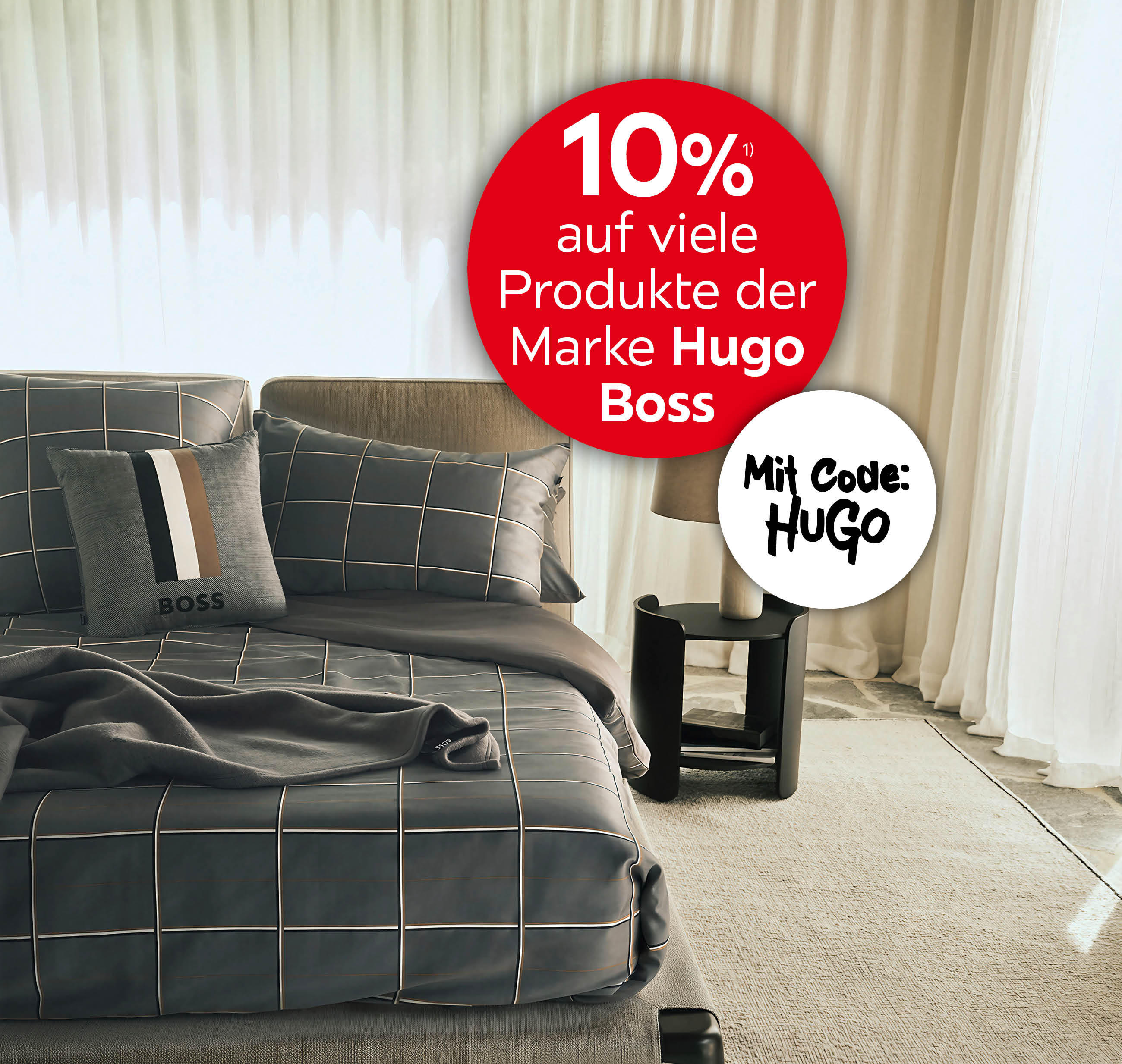 10% auf viele Produkte der Marke Hugo Boss; Mit Code: HUGO