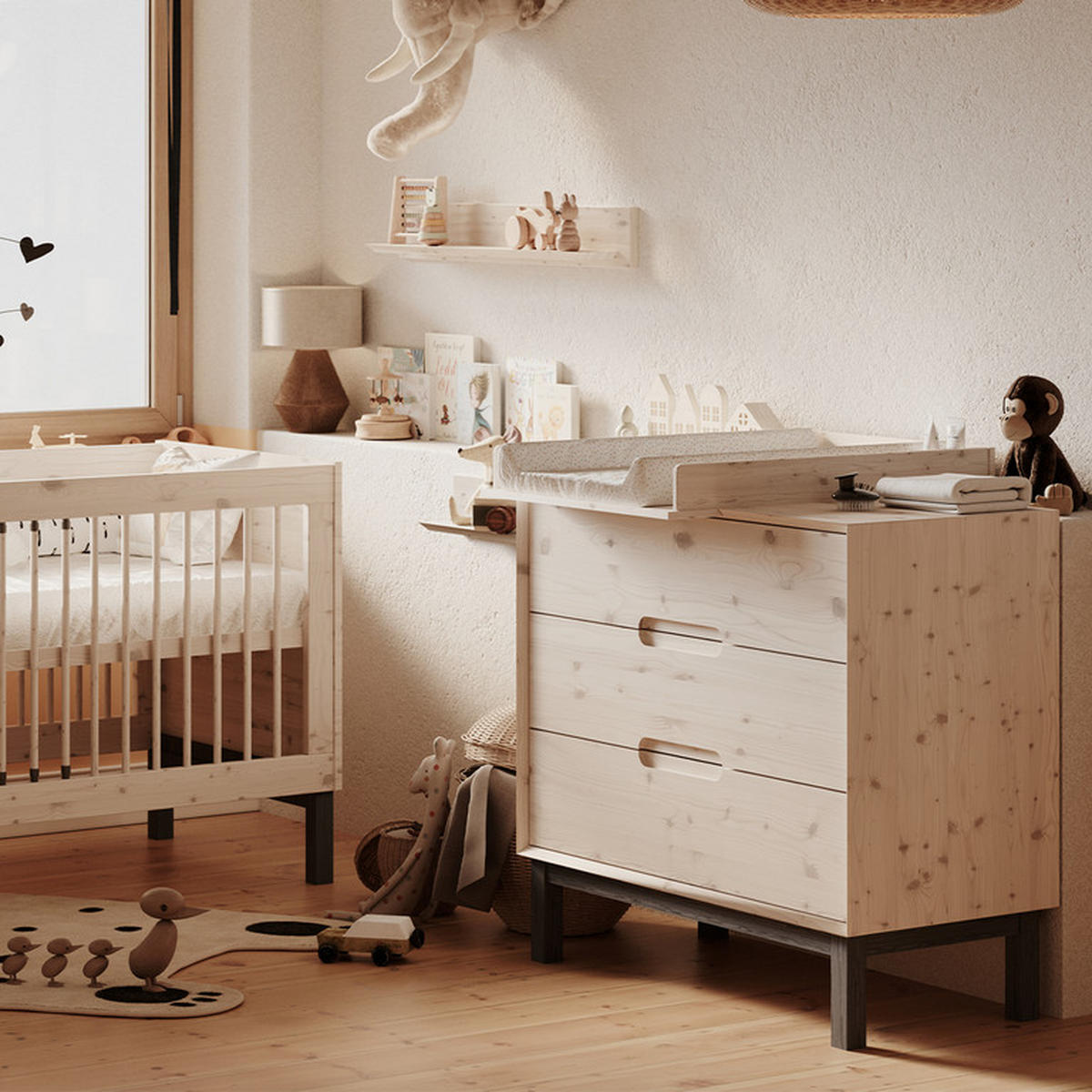 DĚTSKÁ KOMODA Country Bělené dřevo - bílá, dřevo (100/90.8/48.8cm) - Petits-meubles