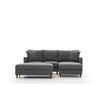 ECKSOFA mit Hocker, Schlaffläche - Walnussfarben/Braun, Holz/Kunststoff (155/210cm) - myHomelando
