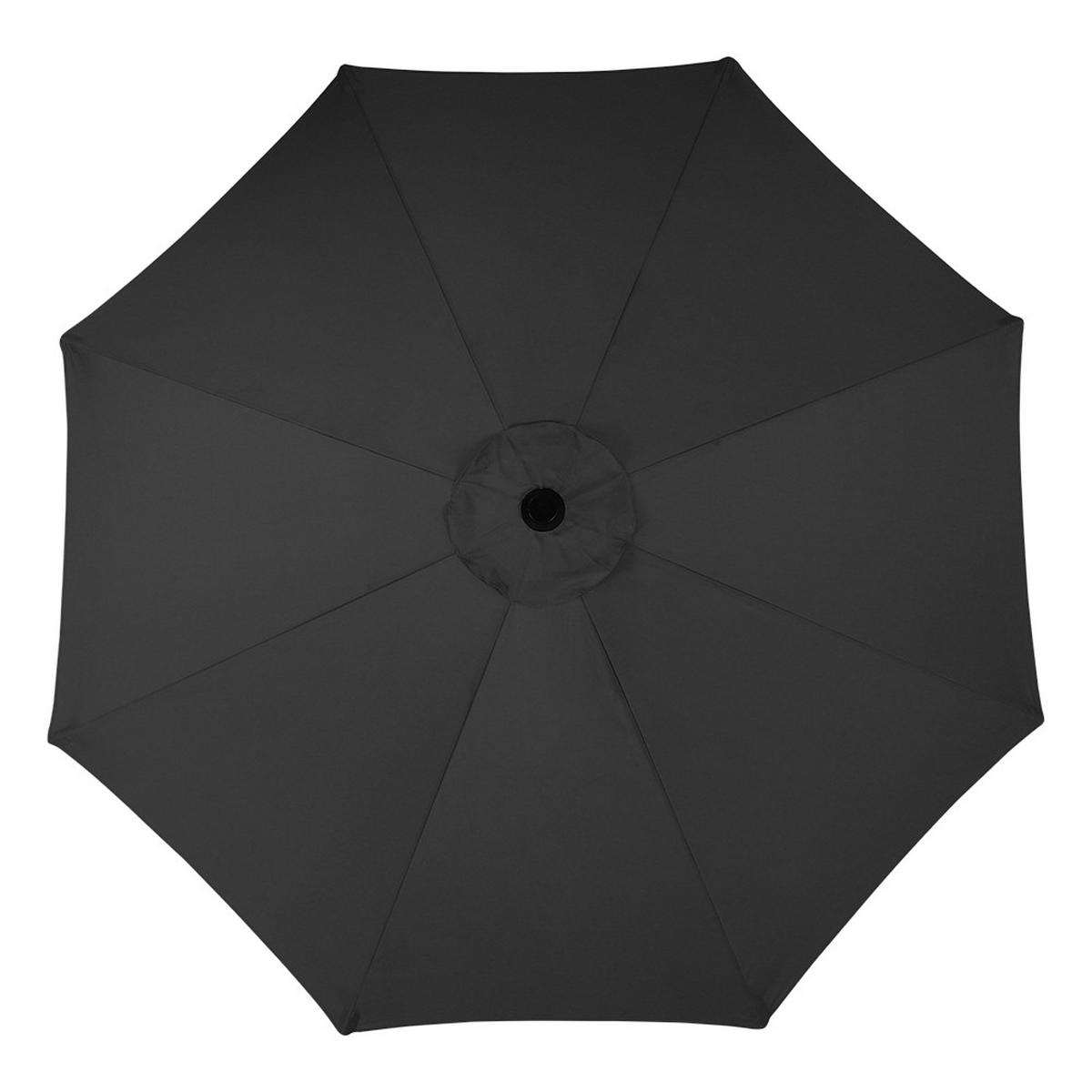 SONNENSCHIRM aus Polyester Metall und Sonnenschirmfuß aus Cement Blumenmuster 360° drehbar neigbar 60° 3 x 2.4m Ø45 × 25 cm - Schwarz, Metall (300/240cm) - Livingandhome