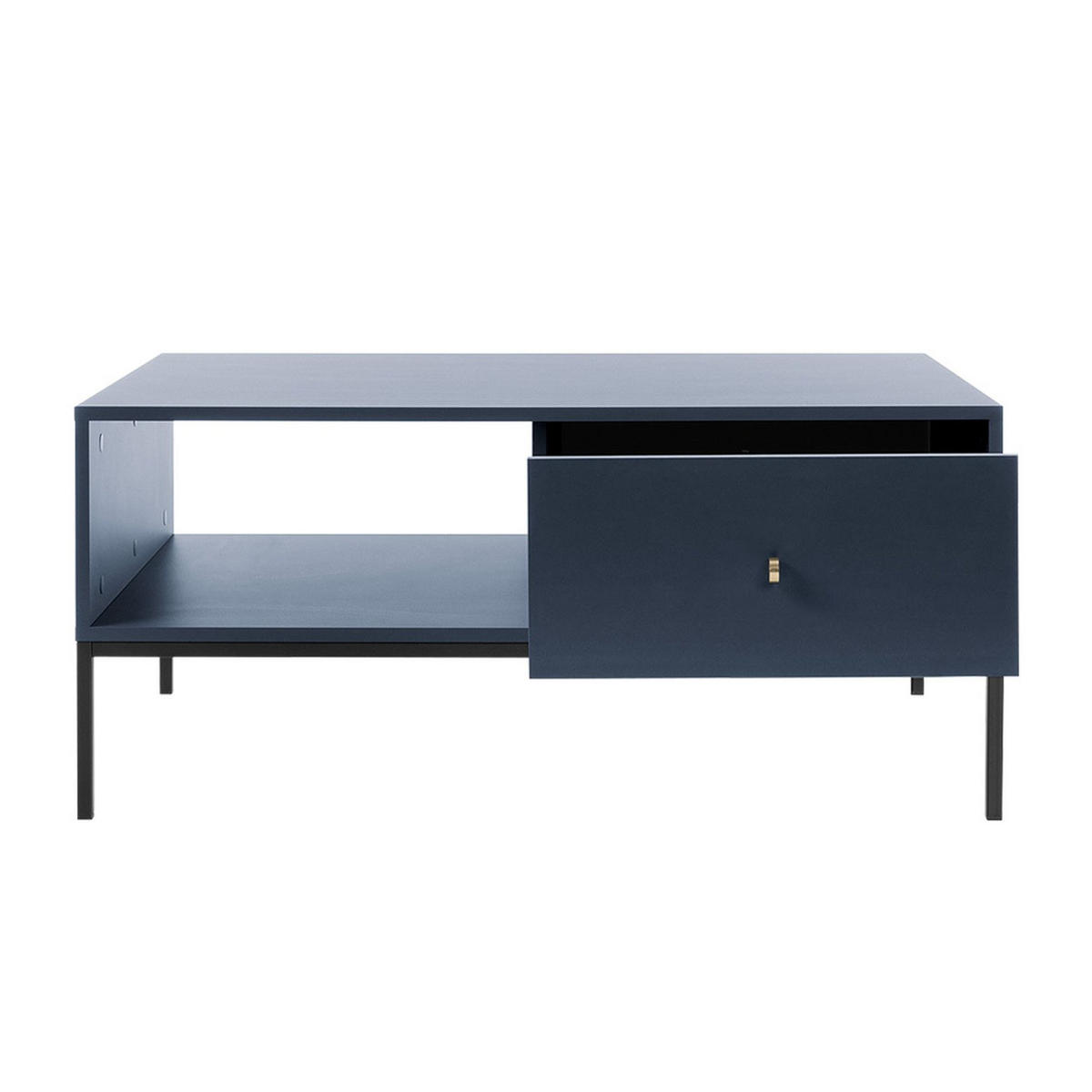 COUCHTISCH Monne Dunkelblau 68 x 104 cm - Schwarz/Dunkelblau, Holzwerkstoff/Metall (68/104/46cm) - Selsey