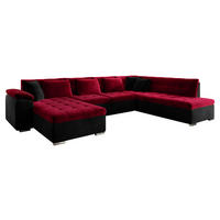 WOHNLANDSCHAFT Niko Bis, Seite: Links - Rot, Holz/Textil (348/76/205cm) - MIRJAN24