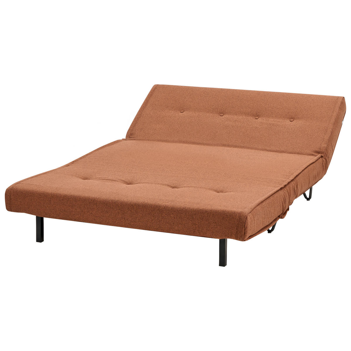2-SITZER-SCHLAFSOFA orange/schwarz Vestfold - Schwarz/Orange, Textil (130/81/78cm) - Beliani