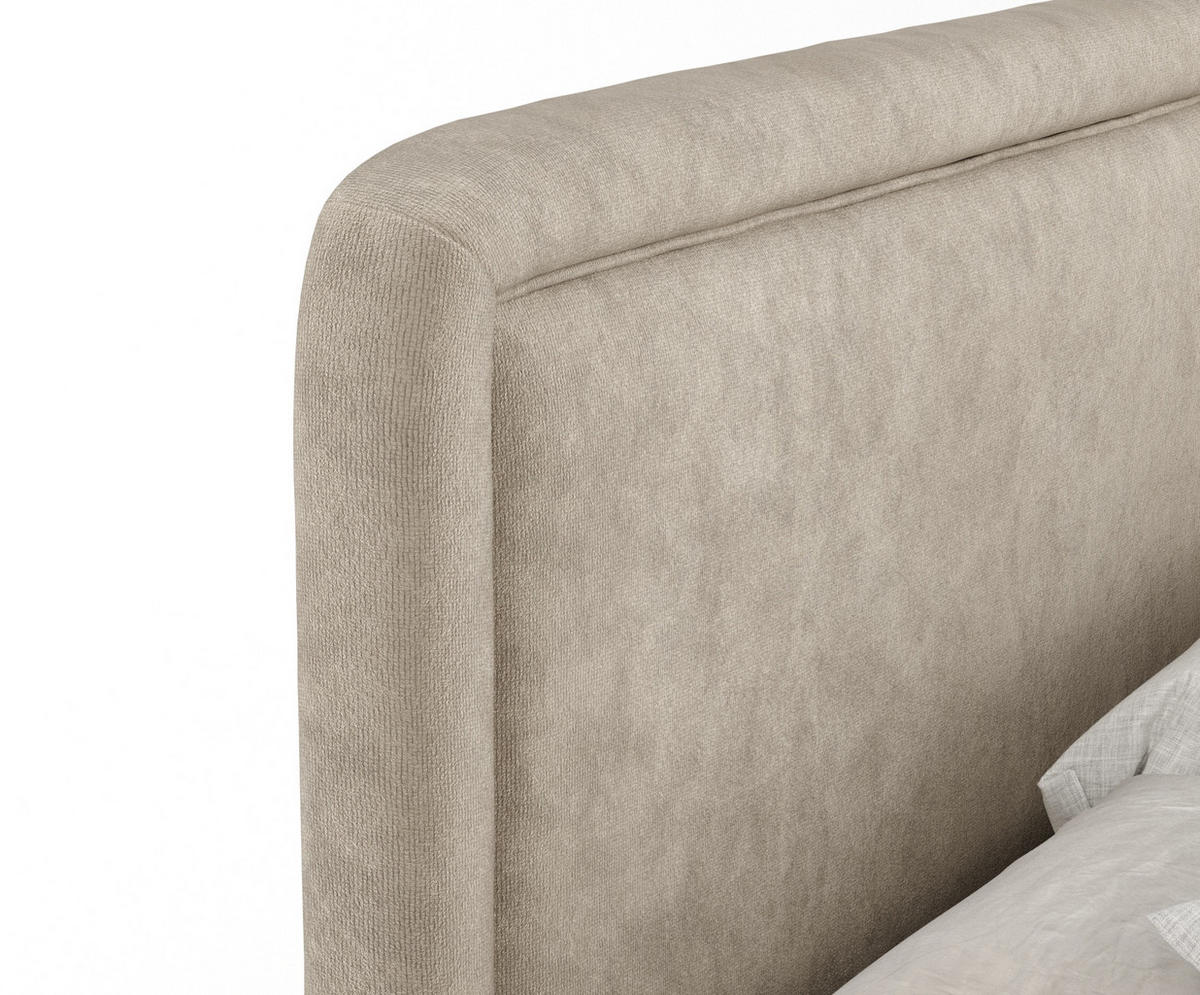 BOXBETT Salvi Beige 180/200 cm mit Matratze und Topper - Beige/Silberfarben, Holz/Holzwerkstoff (180/200cm) - Maison de Reve