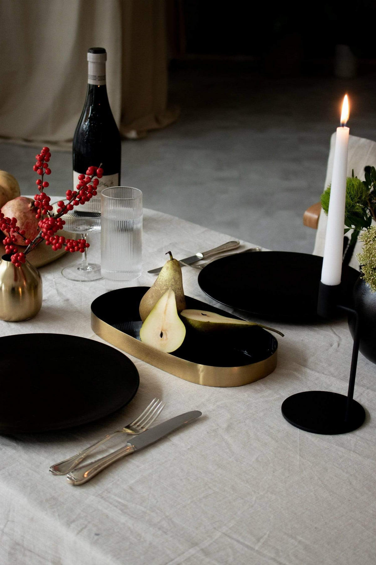 DEKOTABLETT Glam aus Eisen in Gold/Schwarz 30/15 cm - Schwarz, Metall (3cm) - LaLe Living