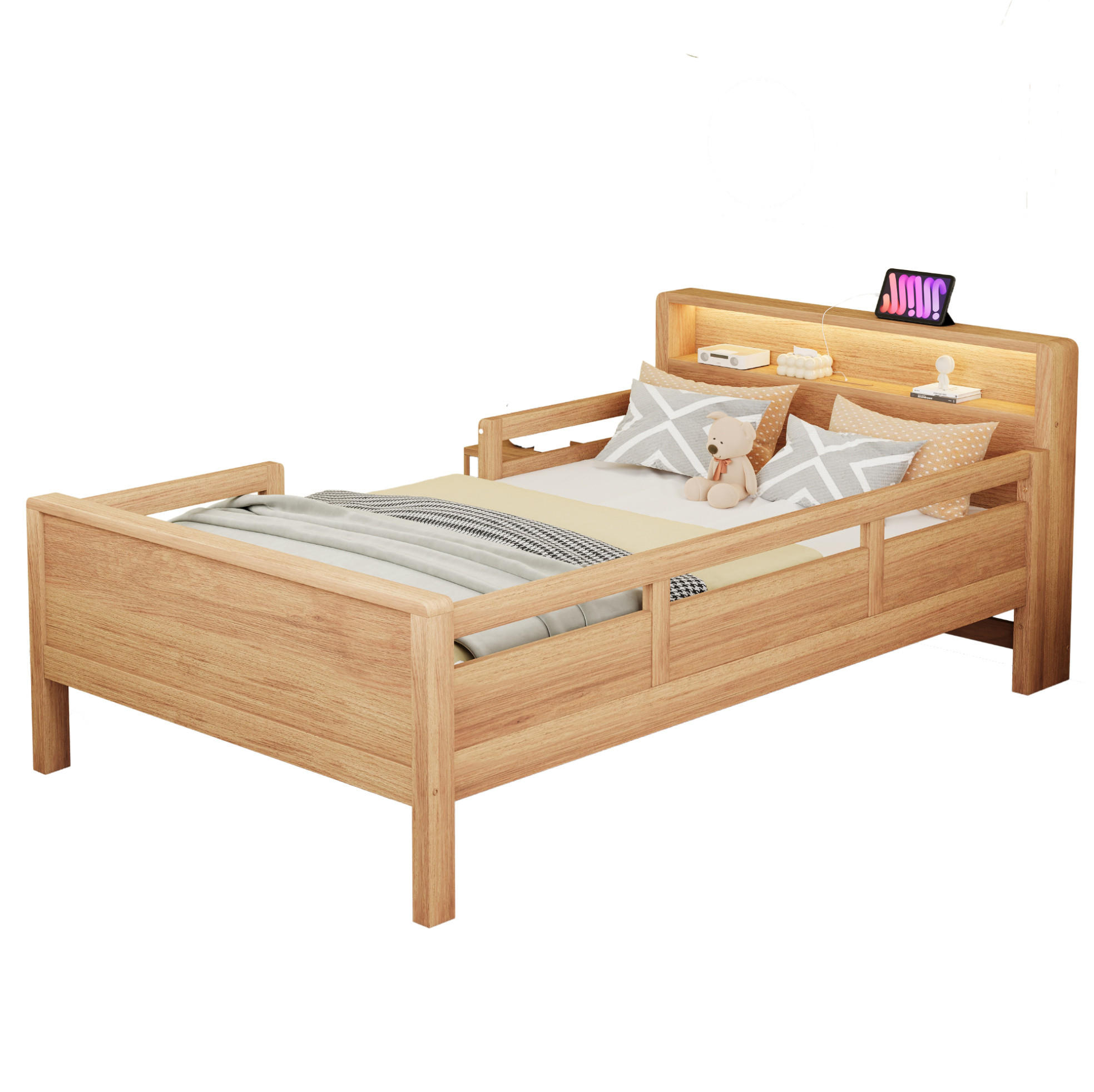 Beauniv Kinderbett Natur 90x200 cm