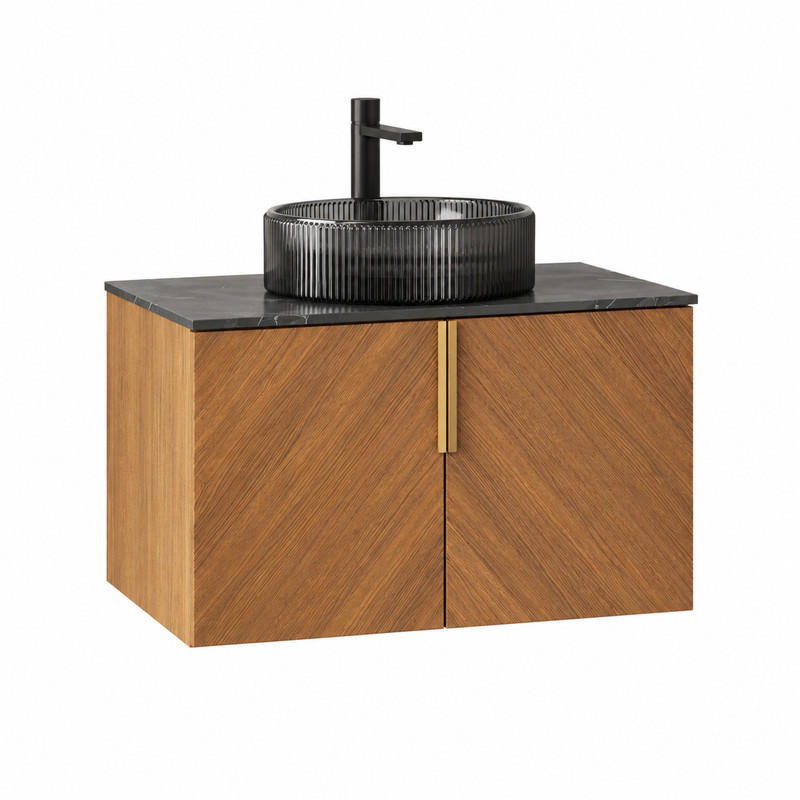 Beauniv Wand-Waschtisch Schwarz 50x52.6x76 cm