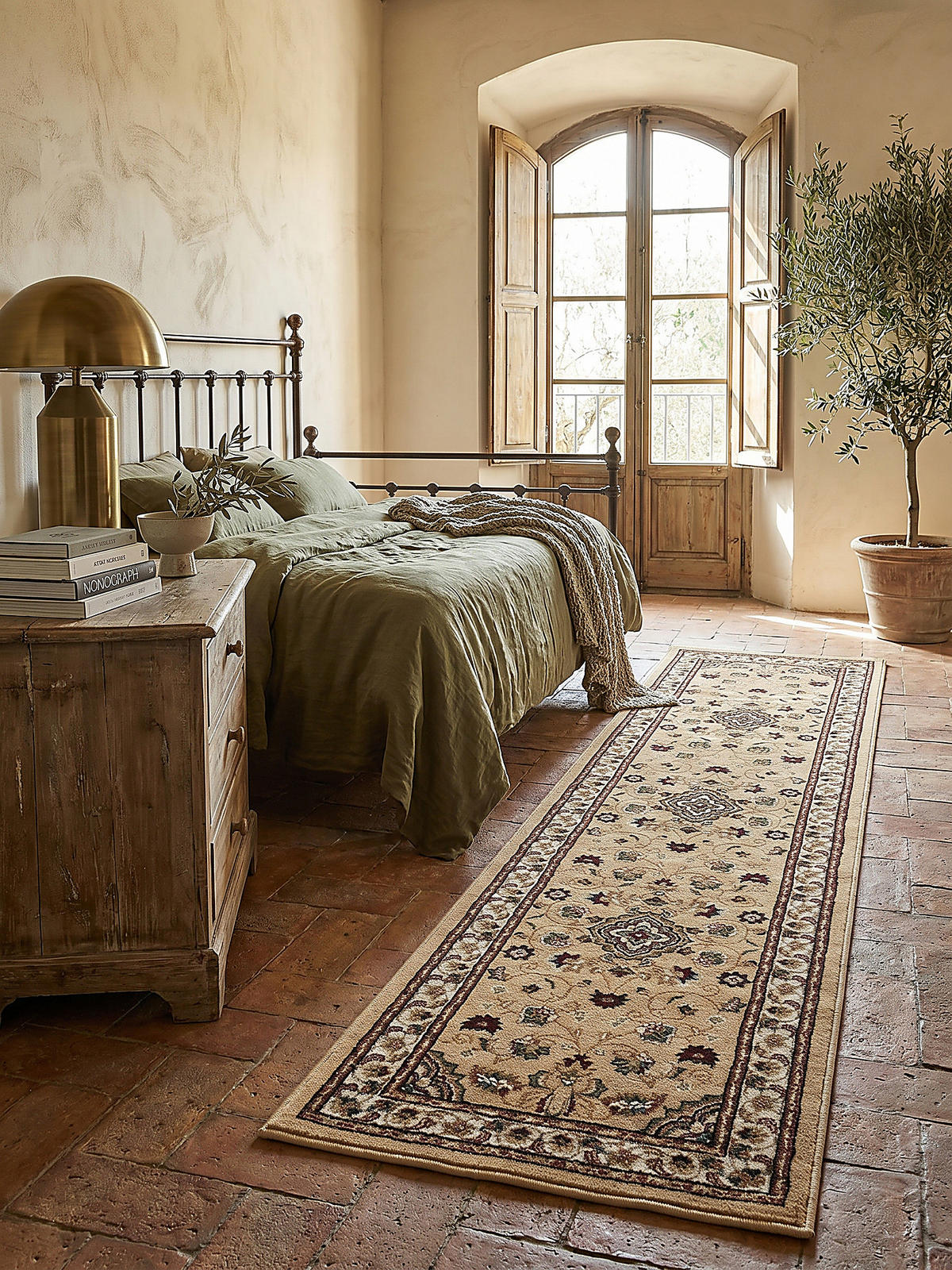 TEPPICH GLAZERT, klassisch-floral, Braun, 60 x 230 cm - Braun, Textil (60/230cm) - KADIMA DESIGN