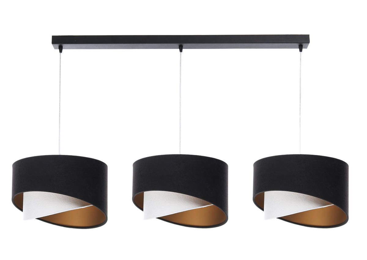 HÄNGELEUCHTE Schwarz 30/18 cm - Schwarz/Weiß, Kunststoff (30/0.3/18cm) - ONZENO