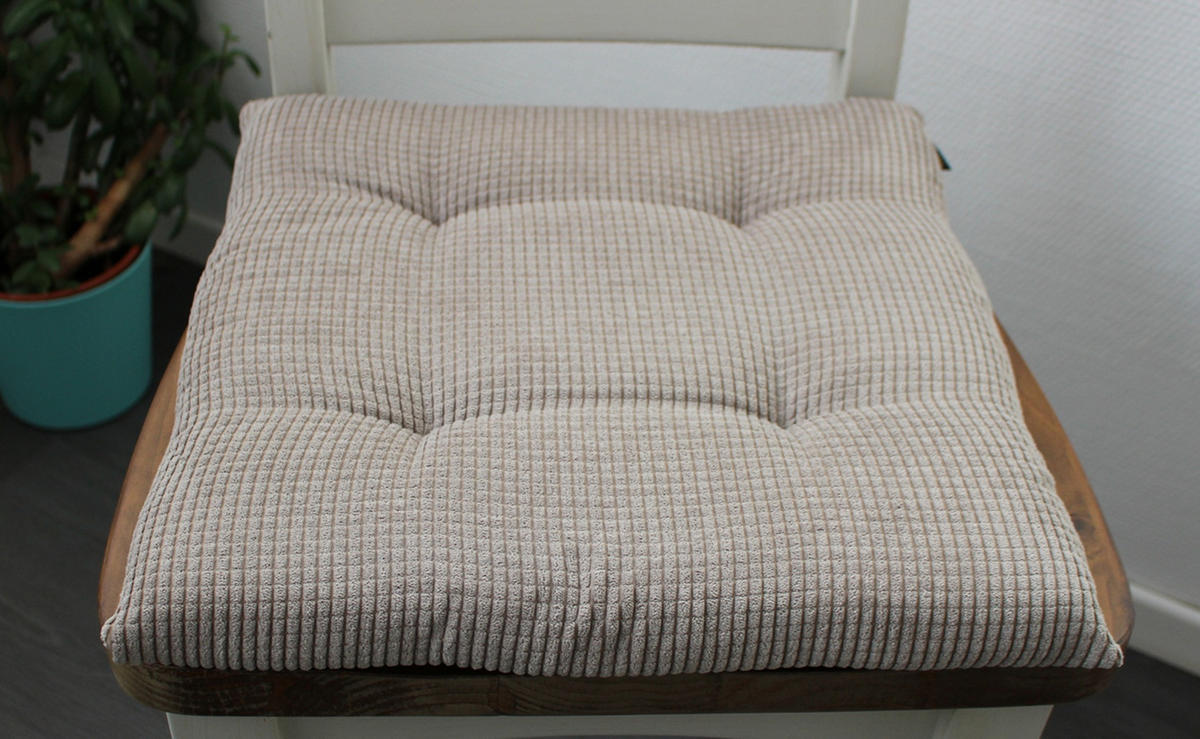 STUHLKISSEN 4er Set New Wave - Taupe, Textil (40/40/4cm) - Yve! decoration