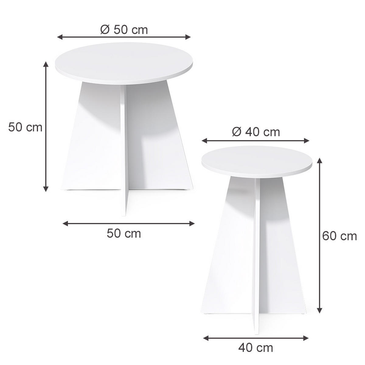 SOFFBORD Forma, Vit, 40x50 cm 2-pack - Vit, Träbaserade material (40/40/60cm) - Vicco
