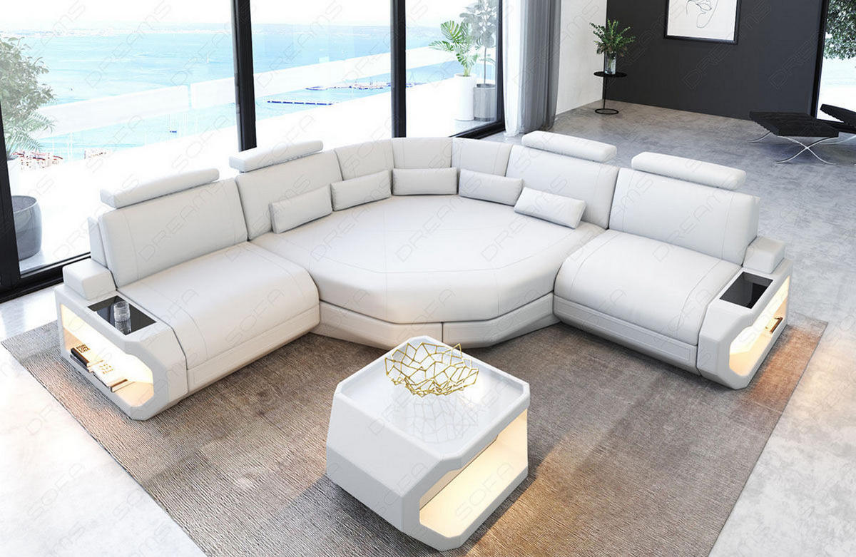 ECKSOFA Asti L Mini - Weiß, Leder (280/280cm) - Sofa Dreams