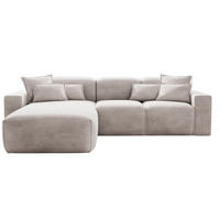ECKSOFA Leni Hellgrau Links - Hellgrau, Holz/Textil (265/180cm) - Graingold