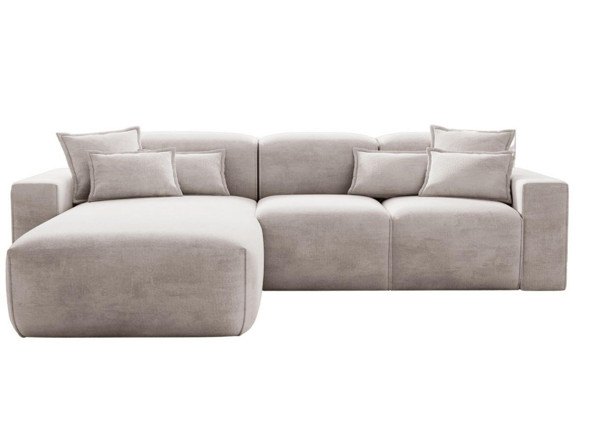 ECKSOFA Leni Hellgrau Links - Hellgrau, Holz/Textil (265/180cm) - Graingold