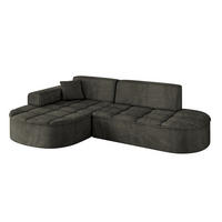 ECKSOFA Ottomane Links TARO-L1 - 243x171x79,5 cm Schwarz - Schwarz, Holzwerkstoff/Textil (243/171cm) - ALTDECOR